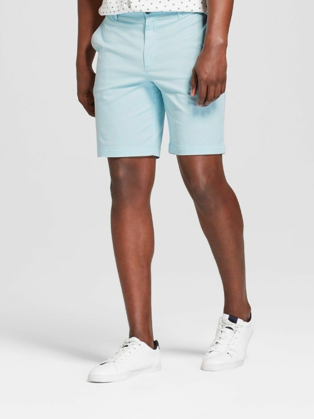 NWT NEW Men's 9" Linden Flat Front Feather Aqua Chino Shorts Goodfellow & Co 42